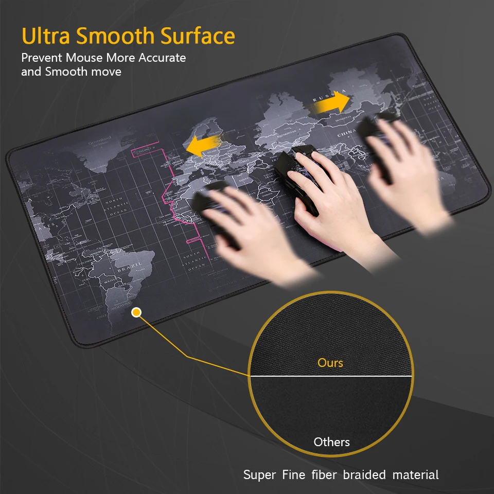 

Old World Map Large Gaming Mouse Pad Lockedge Mouse Mat Keyboard Pad Desk Mat Table Mat Gamer Mousepad for Laptop Notebook Lol