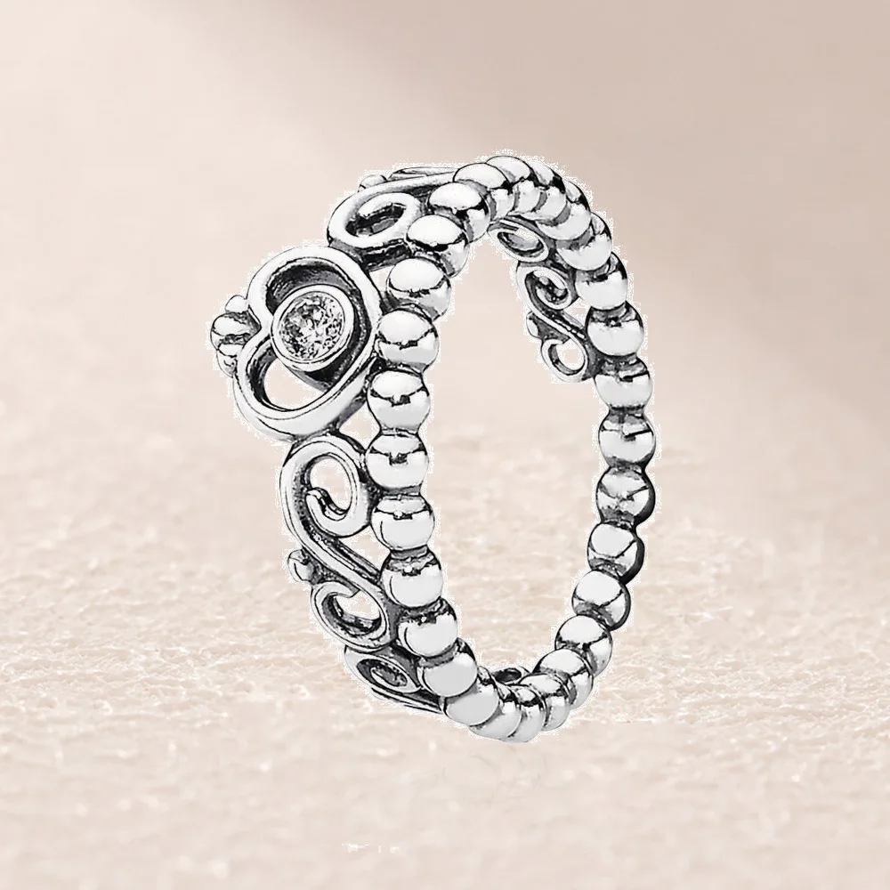 

190880CZ PRINCESS TIARA SILVER & CUBIC ZIRCONIA RING -