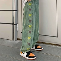houzhou jeans women harajuku embroidery streetwear loose baggy denim pants vintage bf hip hop grunge trousers korean fashion