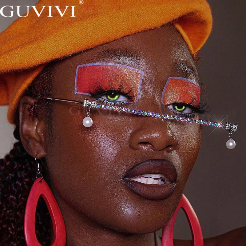 One Piece Rhinestone Eyeglass Frames Diamond Sunglasses For Women Eye Glasses Men Eyewear Decoration | Аксессуары для одежды