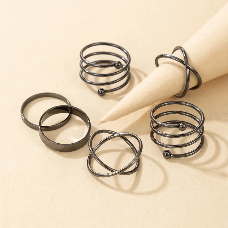 Модный docona круглый кулон покрытый совместных комплекты колец на фалангу для