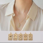 Ожерелье с карточкой Tarot для женщин, подвеска из нержавеющей стали с изображением мира, солнца, луны, глаз, модное популярное праздничное ожерелье