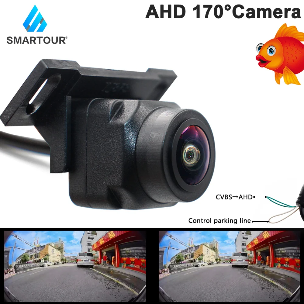 

SMARTOUR AHD 720P Rear View Car Back Reverse Camera IP68 Waterproof Night Vision Parking Assistance CCD Fisheye HD Backup Camera