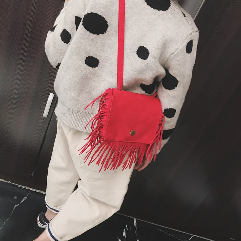 2021 Fashion Tassels Children Messenger Bags Girls Baby Hand Bag Coin Purses Mini Crossbody Bag For Little Girls Kids