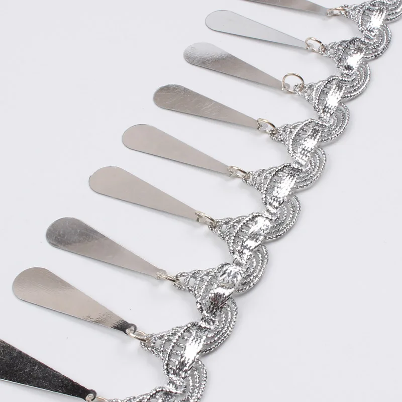 5 см 2 ярда золотистого/серебристого цвета бахрома блестящее кружево с блестками