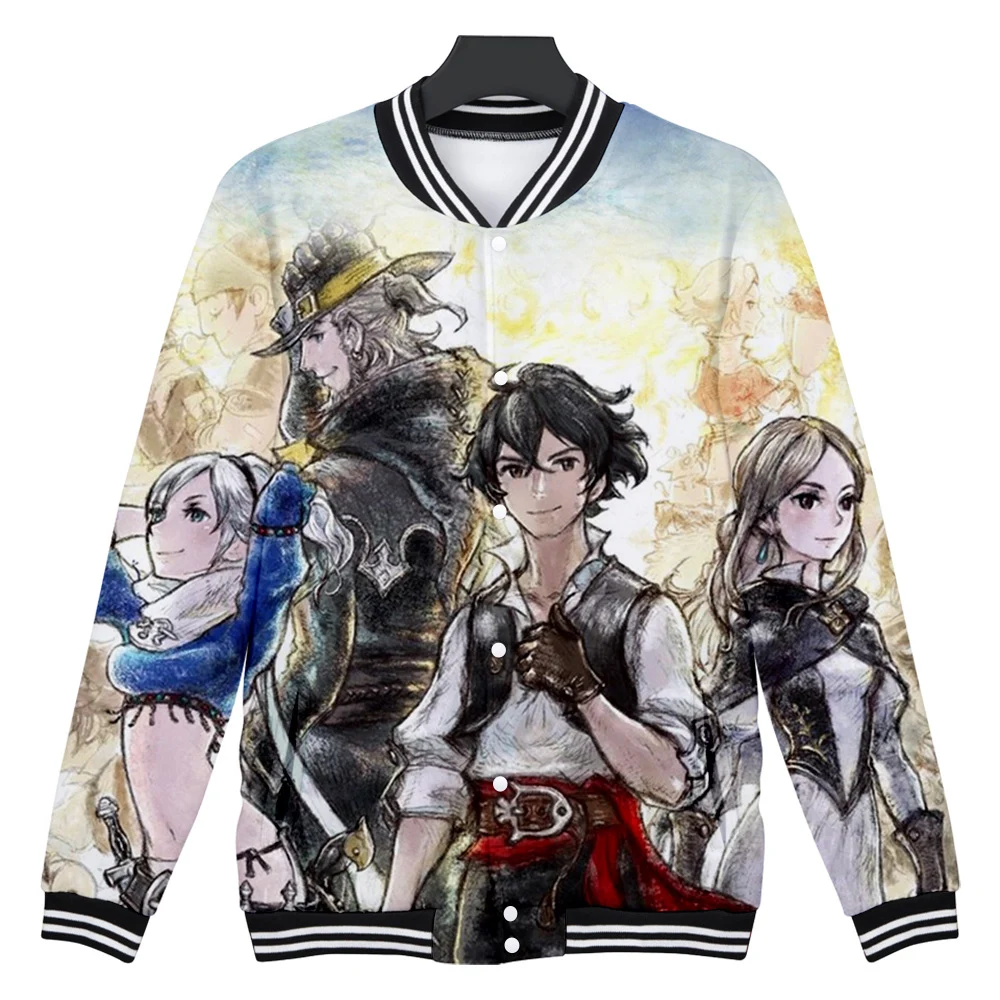 

Bravely Default2 Fashion V-neck Baseball Jacket Game Cool Famale/ Men's Winter Street Style Jacket College Style Jacket