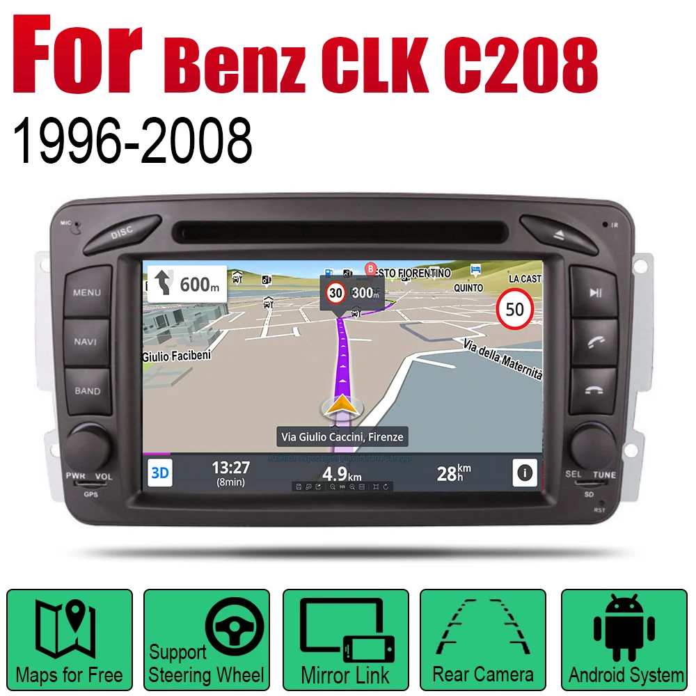 Автомобильный Радио dvd-плеер GPS навигация для Mercedes Benz CLK C208 W208 1996 ~ 2008 NTG Android HD