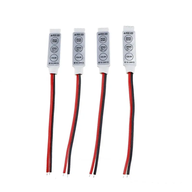 DC 12V 24V 12A 3 ключа Мини светодиодный RGB контроллер Диммер драйвер для