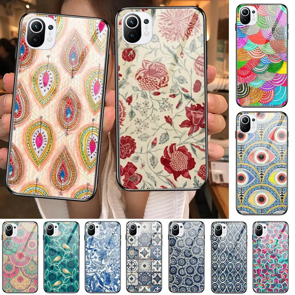 

Hot Art Flowers Banana Leaf Tempered Glass Phone shell Case For xiaomi redmi 11 Lite pro Ultra 10T 10 9 8 cc se Cover Silicone C