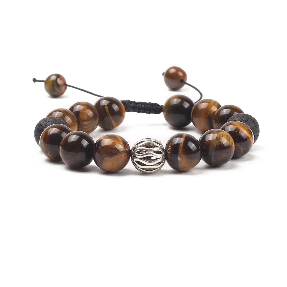 Винтаж Для мужчин браслет Макси подвески из природного камня регулируемый