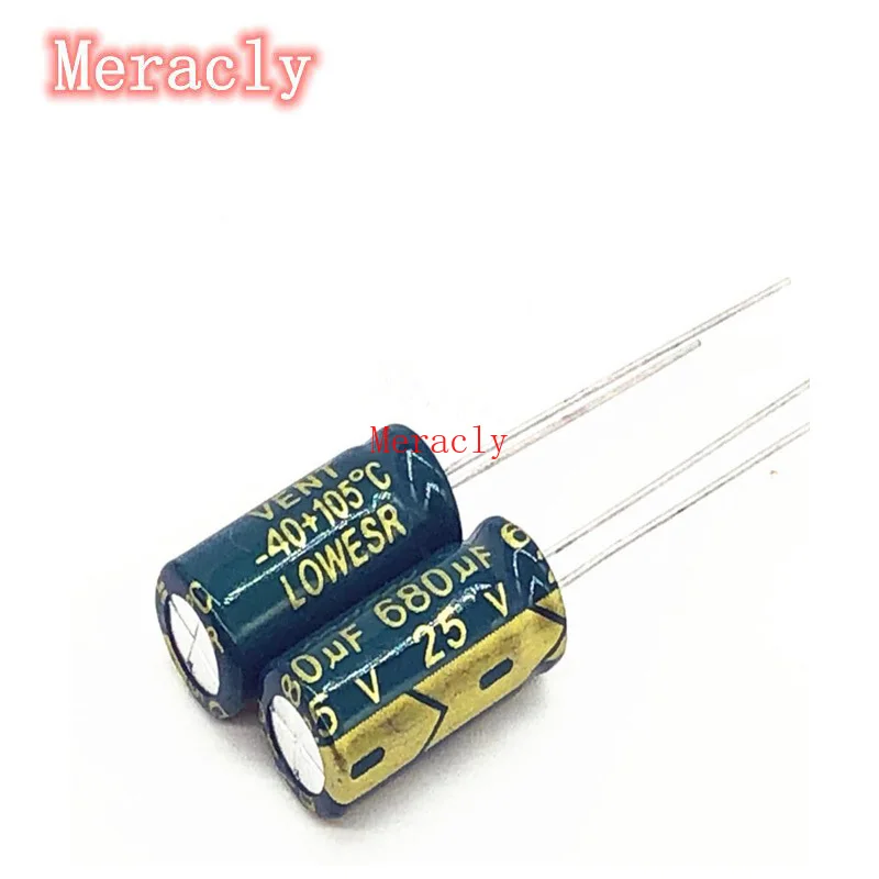 

5PCS 25V 680UF Aluminum electrolytic capacitors Own factory long life High frequency and low resistance best quality 20%