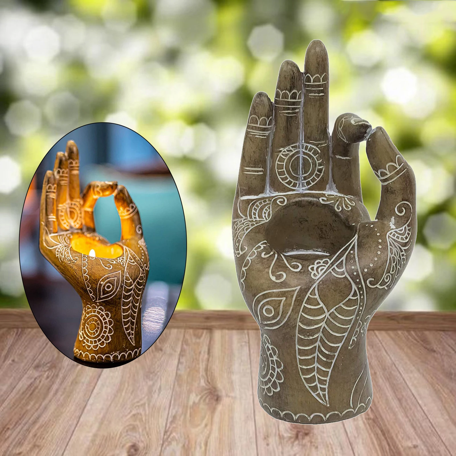 Будда дзен медитация подсвечник Mudra ручная настольная Декор статуэтки ручное