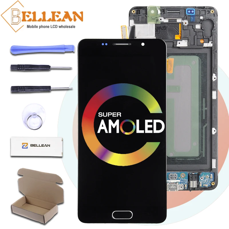 Акция Catteny для samsung Galaxy A5 ЖК-дисплей A510 lcd кодирующий преобразователь сенсорного экрана в сборе A510F A510M дисплей с рамкой