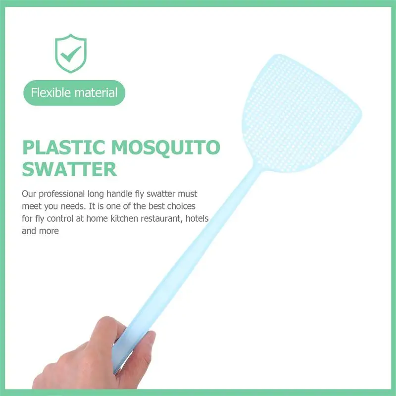 20Pcs Practical Fly Swatter Kitchen Hollow Swat Long Handle Mosquito Swatters | Party & Holiday DIY Decorations