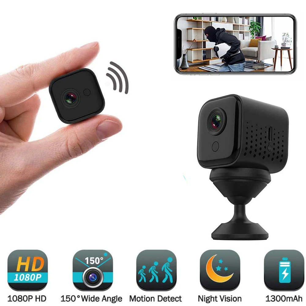 

Мини-камера видеонаблюдения Full HD, 1080P, Wi-Fi, IP, ночное видение