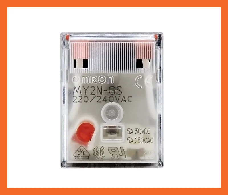 

AC220V DC24V 12VDC 110V MY2N 2 открытых 2 близко 5A 8 pin промежуточное реле MY2N-GS D2_CR