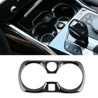 100 brand new 1pc for bmw 3 series g20 2019 2021 carbon fiber central console water cup cover trim decorative moundings decal