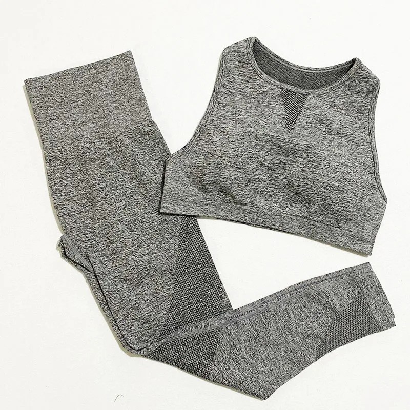 Бесшовные костюмы для йоги женщин комплект спортивной одежды спортзала одежда
