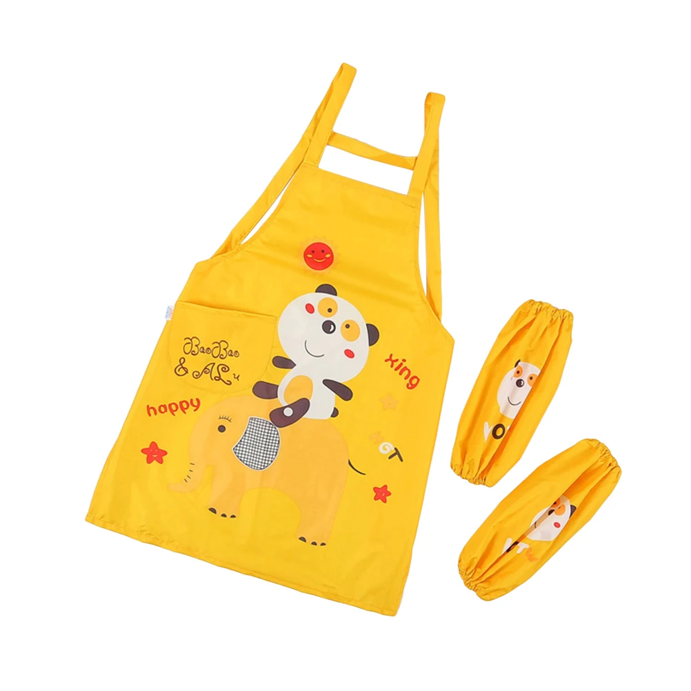 Симпатичная детская одежда для рисования не носящая масляного желтого цвета