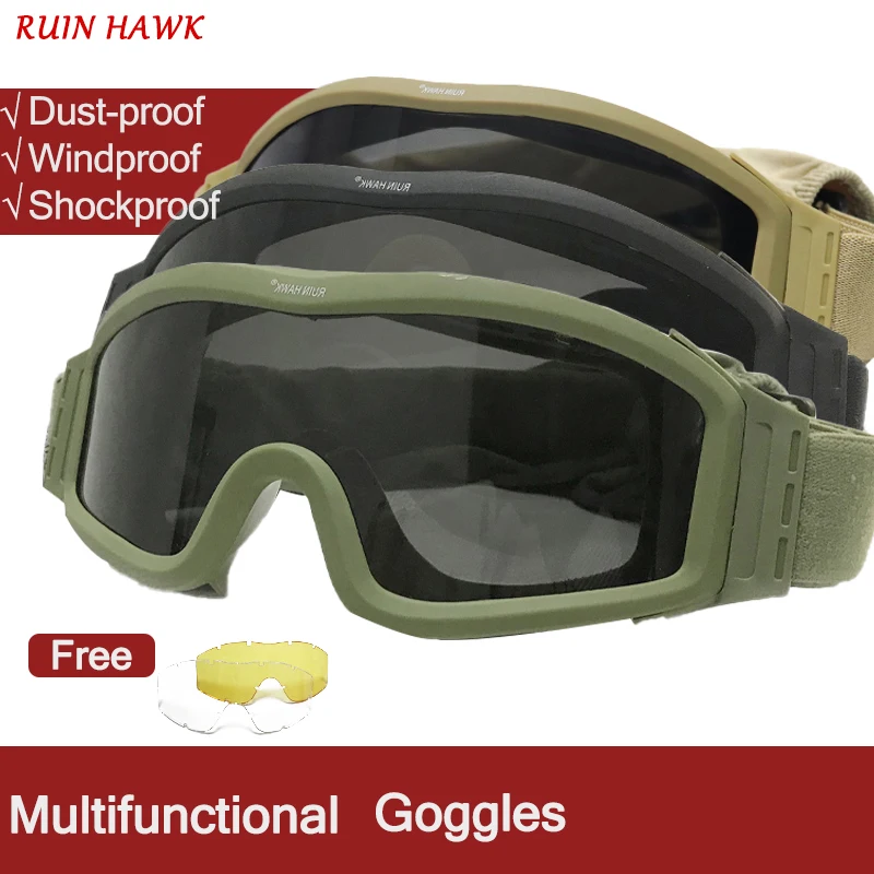 

Military Army Shooting Hunting Combat Safety Googles Glasses Tactical Paintball War Game Outdoor Sports Mens Eyewear