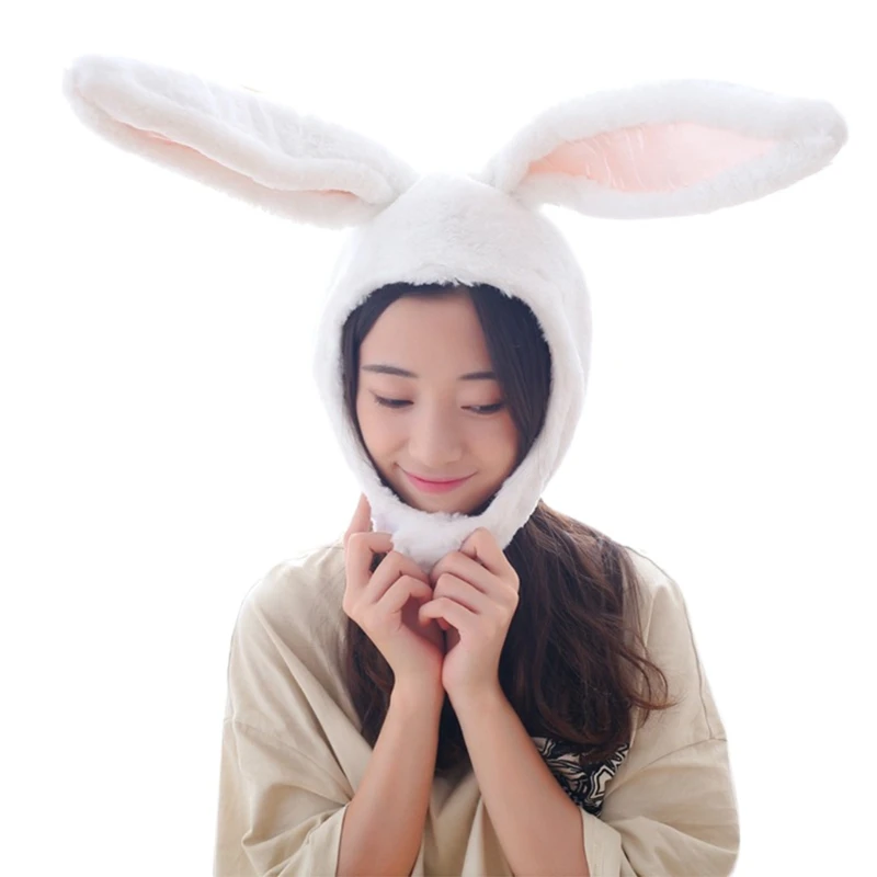 

Funny Plush Bunny Ears Hood Hat Rabbit Eastern Cosplay Costume Headwear Props