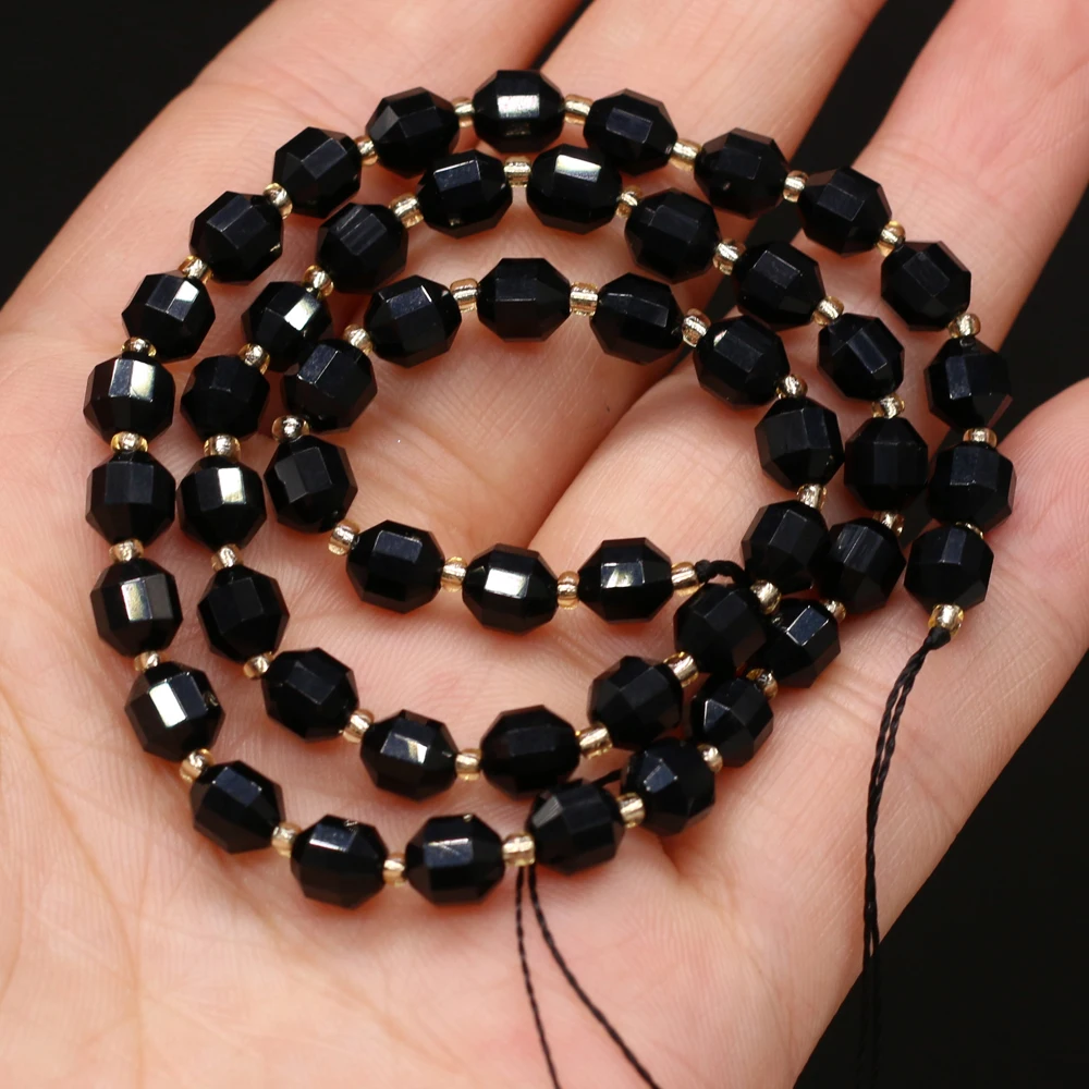 

Natural Semi-precious Stone Round Cut Bead Black Agate 6mm DIY for Making Jewelry Necklace Bracelet Accessories Gift 38cm