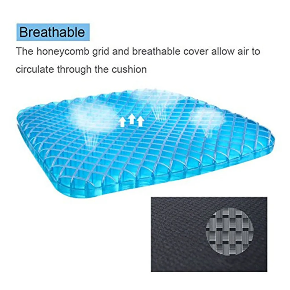 

Car Seat Elastic Mat Gel Cushion Honeycomb Sofa Office Cushion Protection Cervical Spine Summer Cool Breathable Ice Cushion