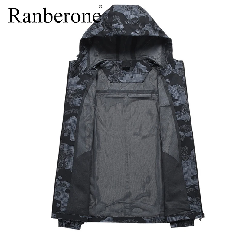 Ranberone 2021 Spring And Autumn New Hooded Jacket Men's Camouflage Sunscreen Clothing Men And Women's Tracksuit Sportswear