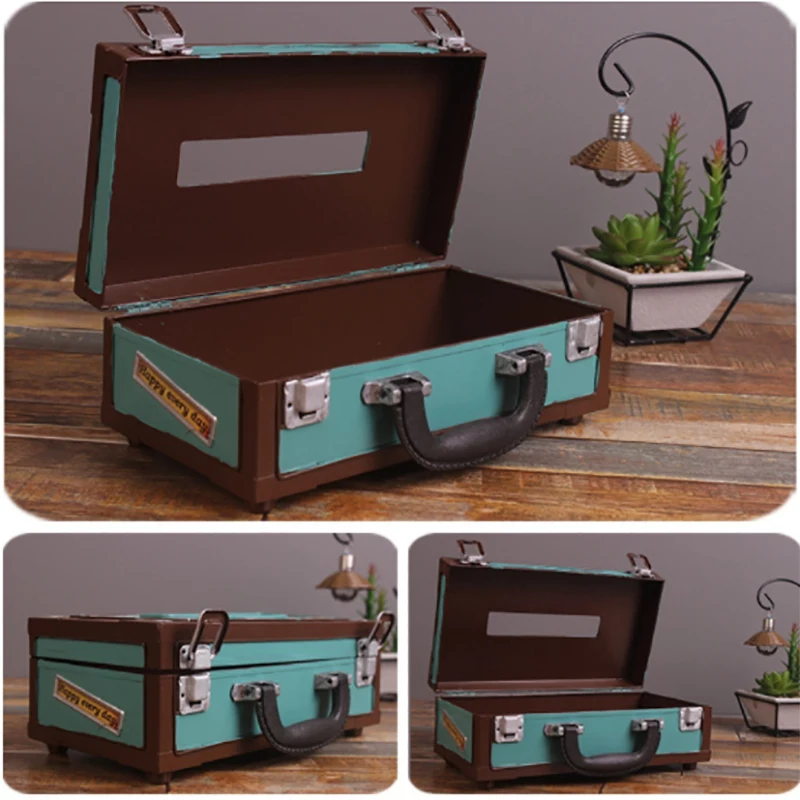 

Retro Suitcase Shape Tissue Box Napkin Storage Box Container Tissue Holder Tissue Box Home Bar Office
