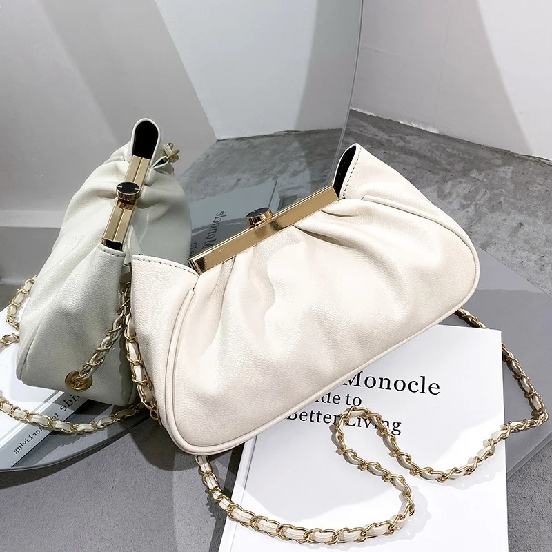 

Luxury 2021new Summer Fashion Ladies Western Style One-shoulder Fold Bag High-quality Leather Brand Designer Chain Messenger Bag