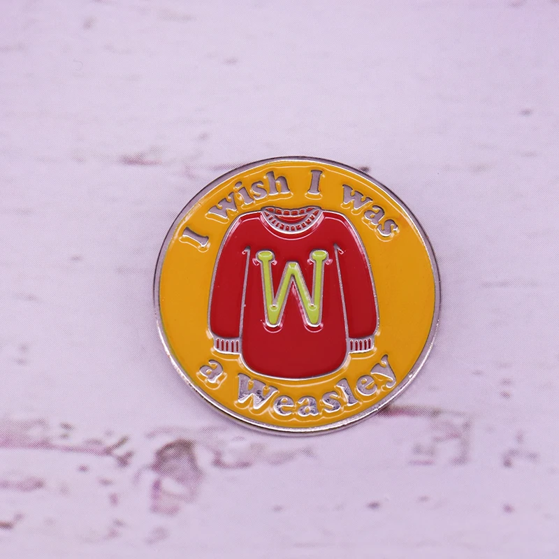 Я хотел бы чтобы я был Weasley эмалированная булавка волшебный волшебник брошь