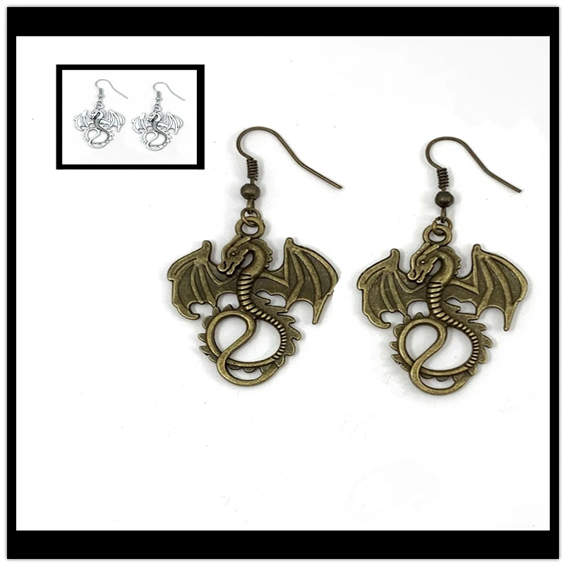 

New Female Beautiful Retro Dragon Earrings, Handmade Earrings, Charm Earrings, Gift for Her, Lifetime Boho Earrings