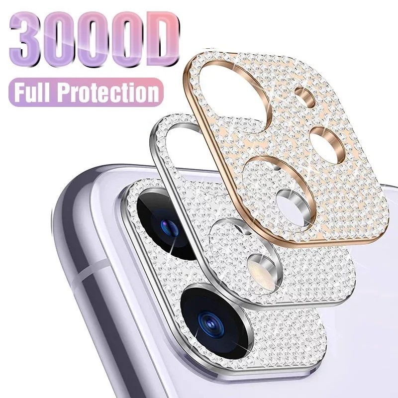 

1-2PCS Diamond Camera Lens Screen Protectors for IPhone 13 Pro Max Glitter Crystal Len Metal Protector for IPhone 12 11 Pro Max