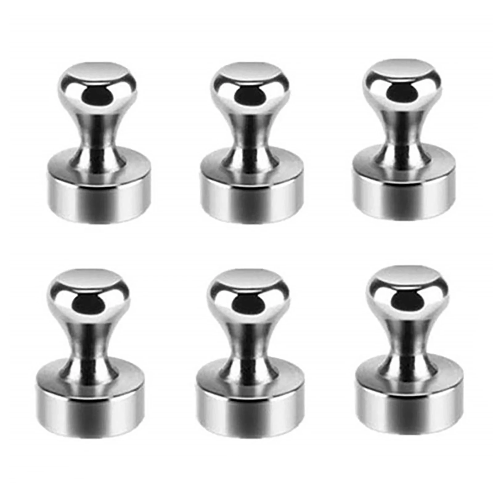 6Pcs Magnetic Push Pins Office Neodymium Metal Strong Pins Cone Stainless Steel Magnet for Refrigerator Magnet Pinboard