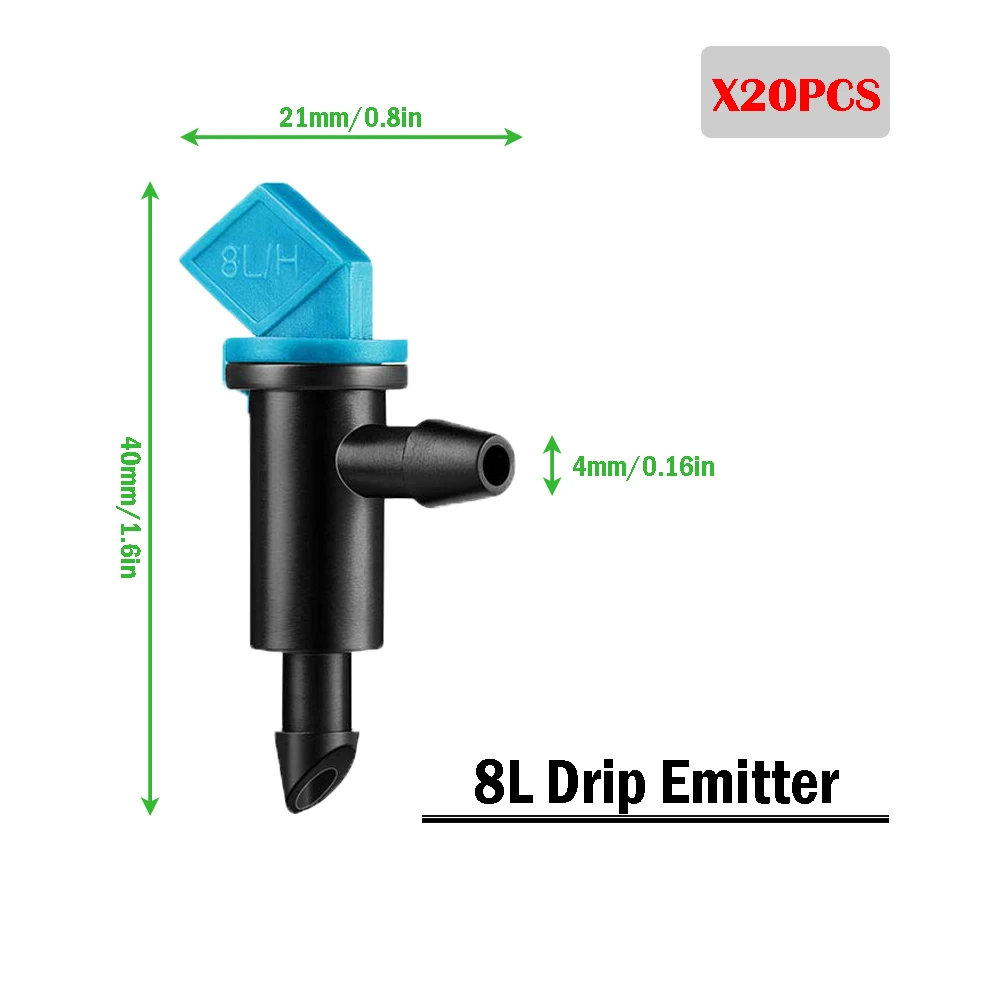 

Капельные эмиттеры GI Yuling для орошения деревьев и кустарников, синий/черный, 2GPH