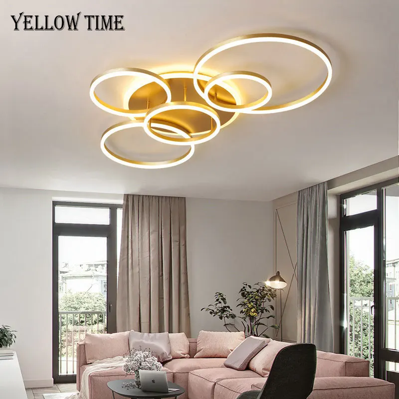 

Современная светодиодная люстра с кольцами, потолочная лампа для гостиной, спальни, столовой, светодиодные светильники, домашние осветител...