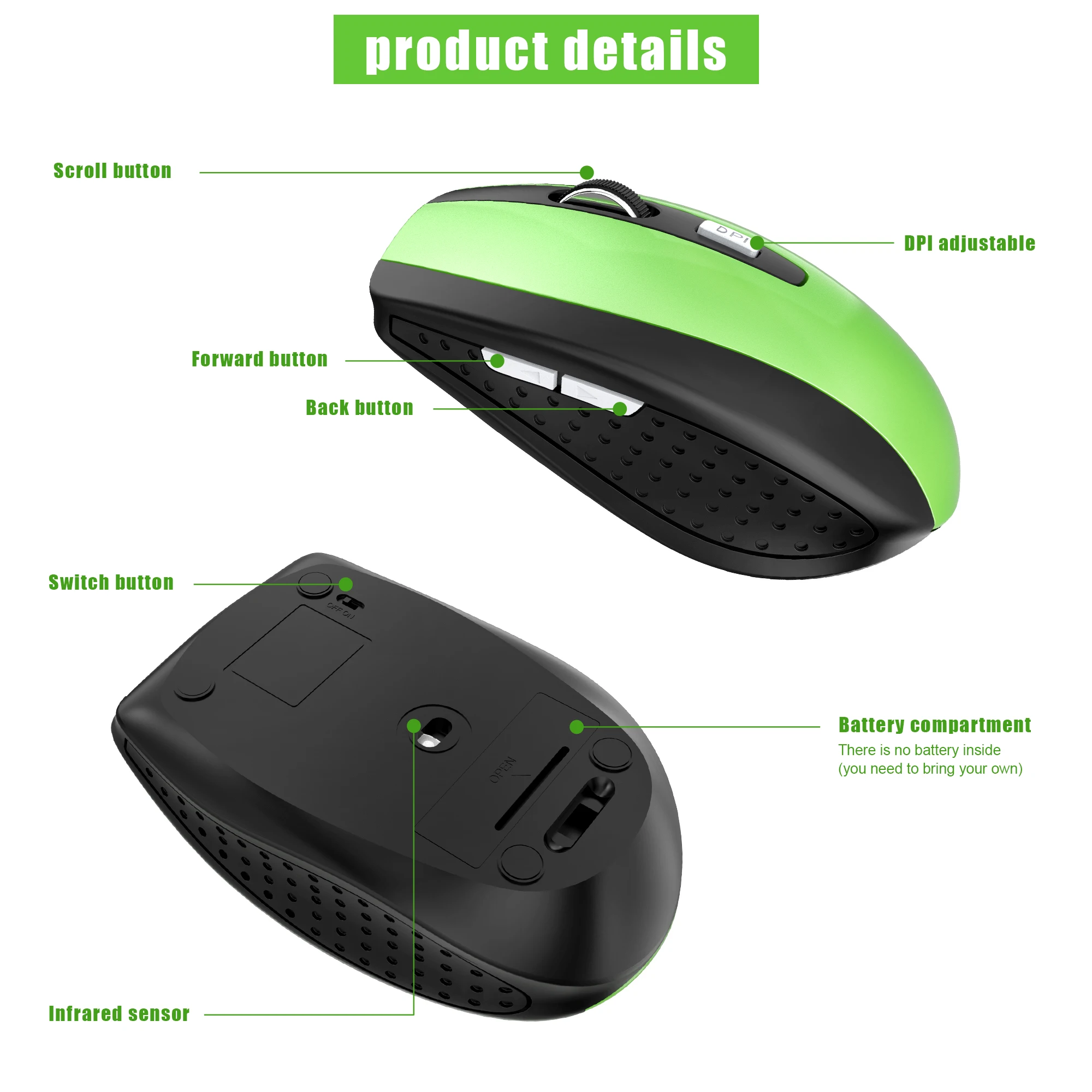 

2.4GHz Wireless Cordless Mouse Mice Optical Scroll For PC Laptop Computer + USB