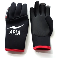 japan apia 3 finger cut fishing gloves men new titanium coated glove autumn and winter cold proof warm outdoor fishing gloves