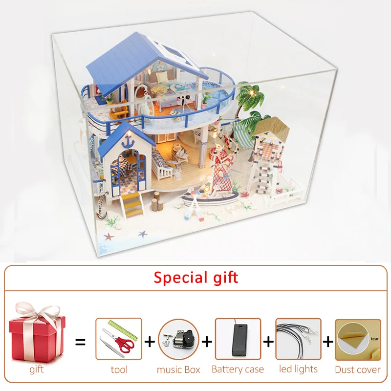 Большой кукольный домик сделай сам набор миниатюрных строительных моделей вилла