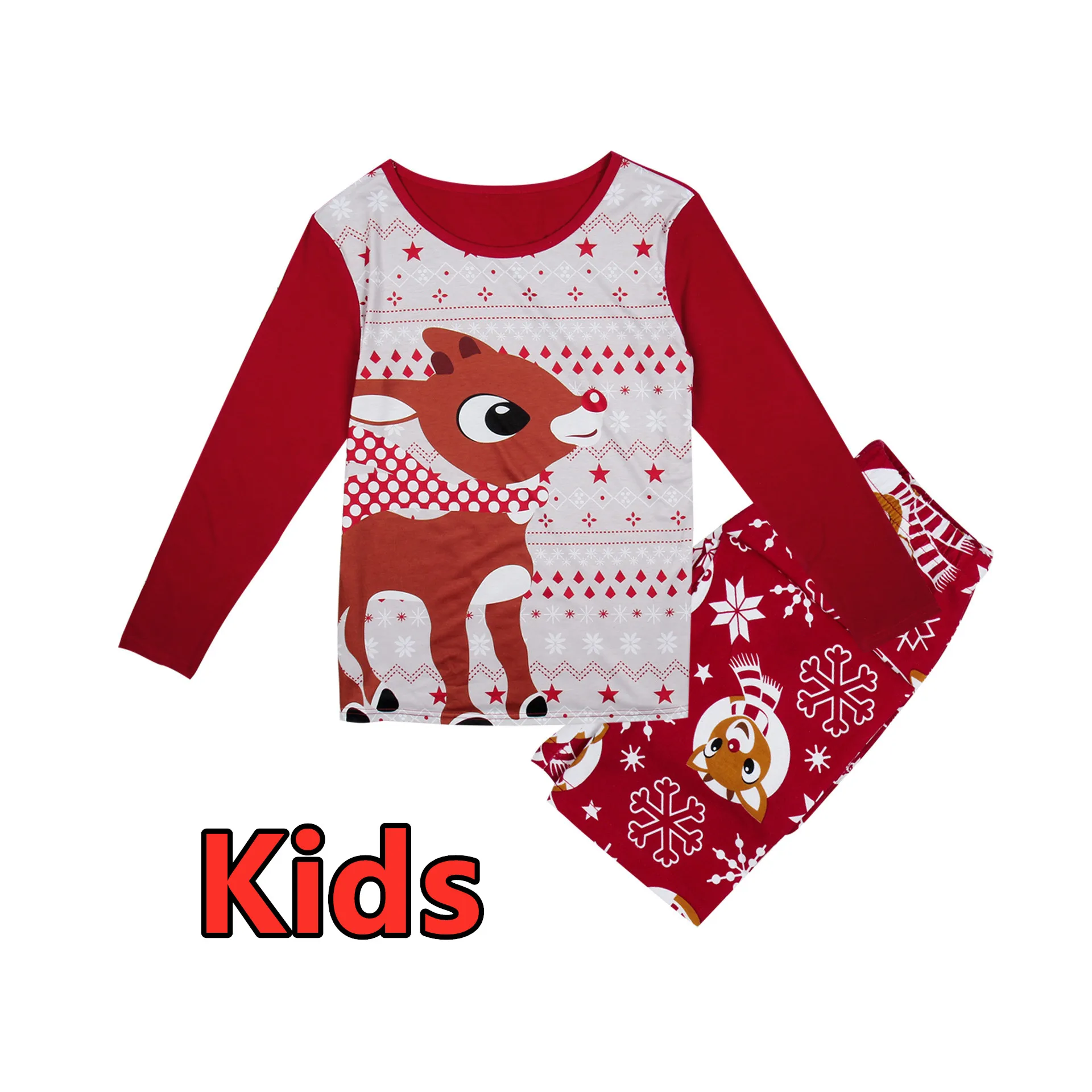 Kids Одинаковые рождественские пижамы для всей семьи; пижамные комплекты; Рождественская одежда для сна для детей и взрослых; одежда для сна; семейная повседневная одежда с Санта-Клаусом «Мама и я» - Цвет: Kids