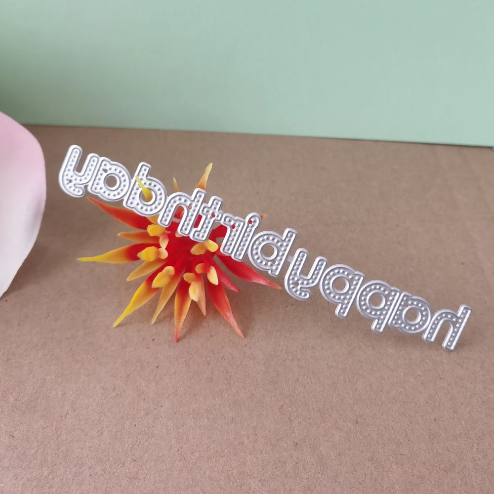 День рождения свечи и приветствия Английский алфавит металлическая резка пресс