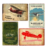 american classic airplane fighter metal signs aircraft plane wall vintage art painting poster pub bar room home decor 20x30cm
