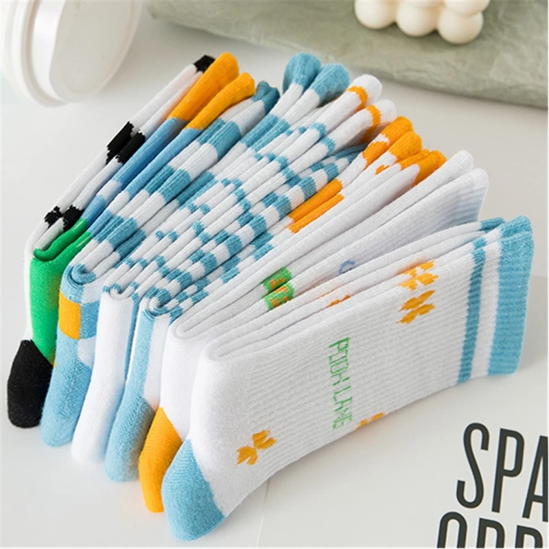 Модные хлопковые носки для взрослых с рисунком голубого неба черного белого