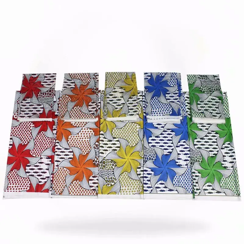 Новое поступление имитация шелка ткань с Африканским принтом 6 ярдов в партии