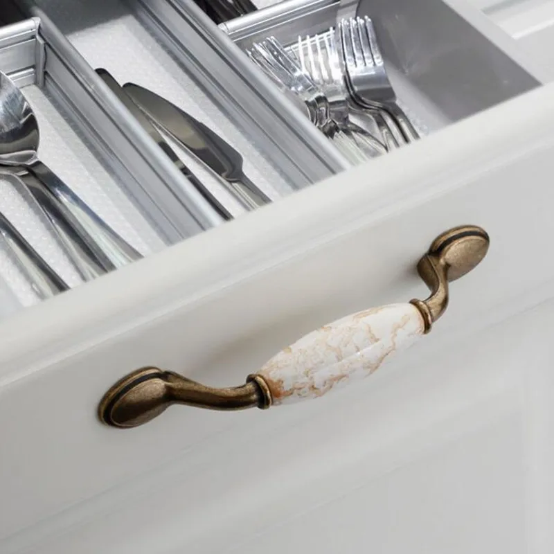 KK & FING античные бронзовые Мраморные линии ручка для ящика из цинкового сплава