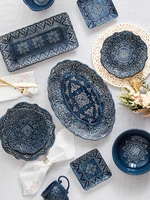 baroque utensils brief ceramic plate set household creative dinner bowl high end european tableware