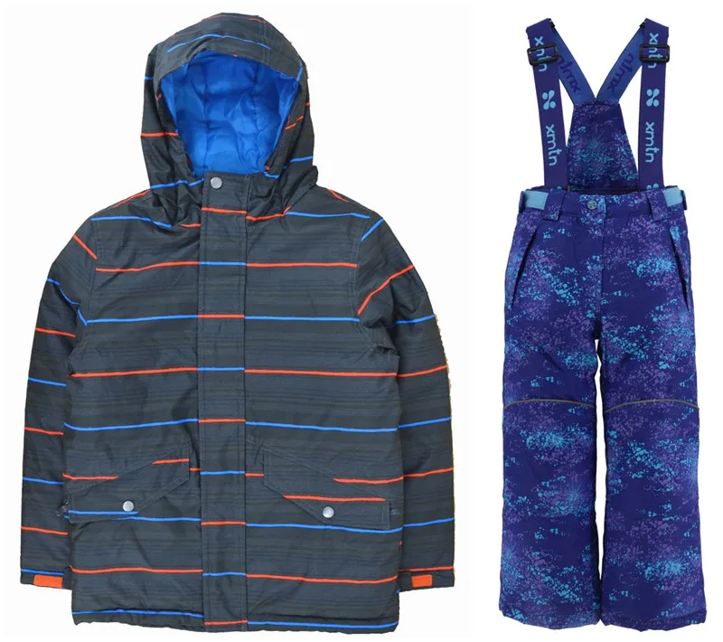 Теплые плотные лыжные костюмы XMT для мальчиков и девочек ветрозащитный