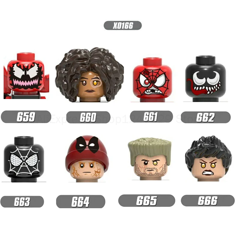 

2021 Building Blocks Heroes Bricks Domino Zombie Flash Figures For Children Toys Head X0166