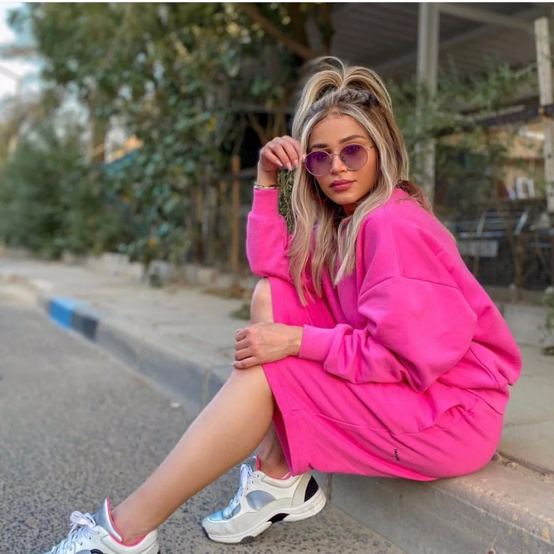 Спортивный костюм для пар мужской/женский Свободный свитшот и длинные шорты