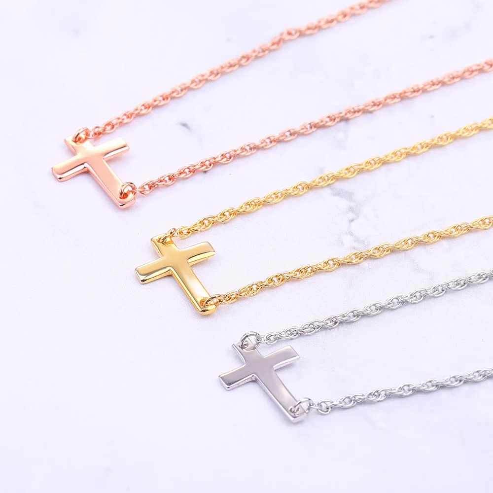 

Cross Pendant Necklace Sterling Silver Necklace For Women Chic Jewelry